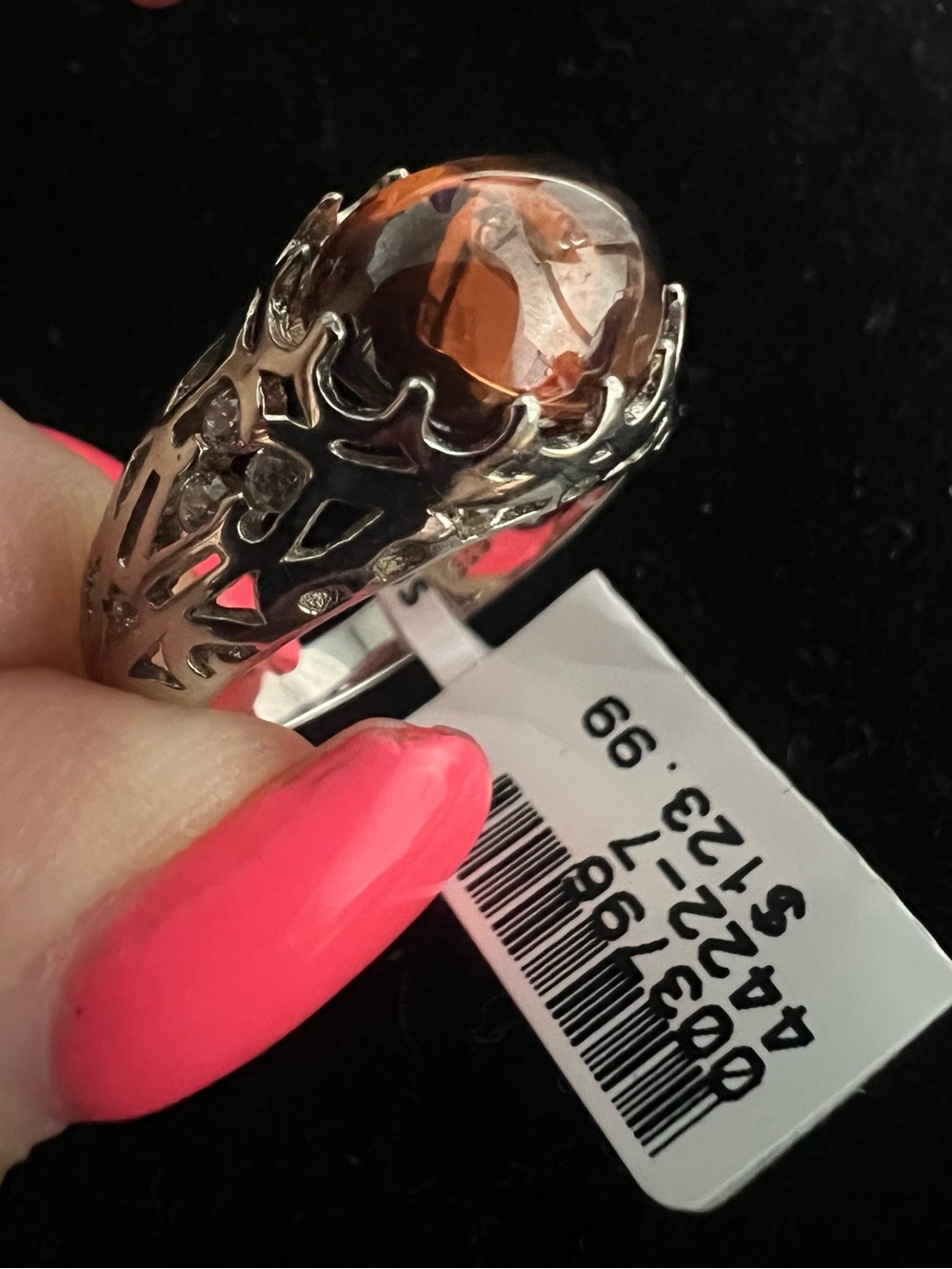 925 Silver and CRYSTAL AGATE Ring